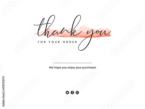 Thank You Card. Thank you for your order customer thank you card, Thank you for your order compliment card eps vector, thanks card, thank you card design 