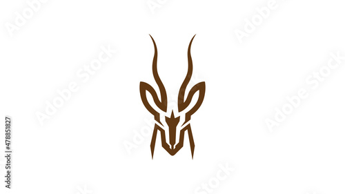 creative antelope head logo vector