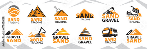 Vector logo of sand mining and trading