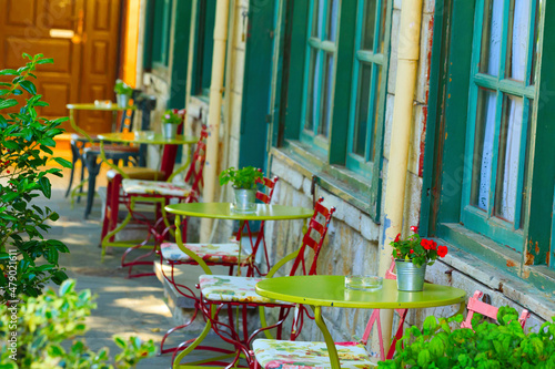 outdoor Cafe in spring ioannina greece