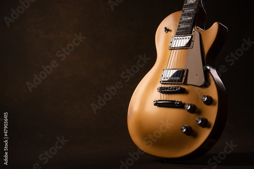 Gold electric guitar