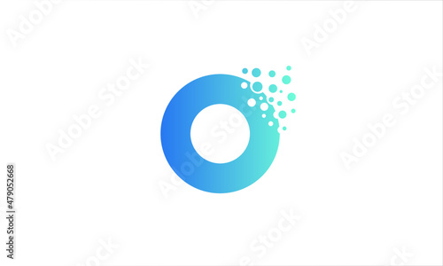 letter o logo bubble effect vector design