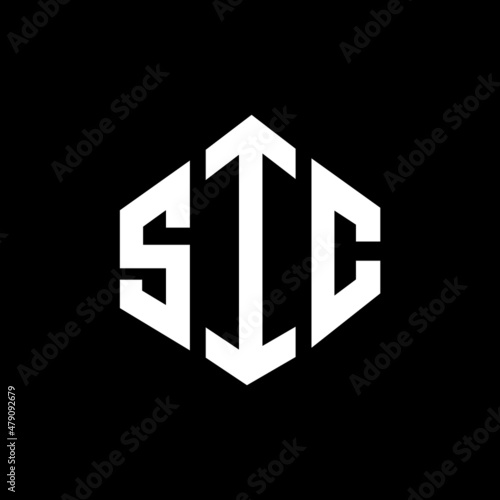 SIC letter logo design with polygon shape. SIC polygon and cube shape logo design. SIC hexagon vector logo template white and black colors. SIC monogram, business and real estate logo.