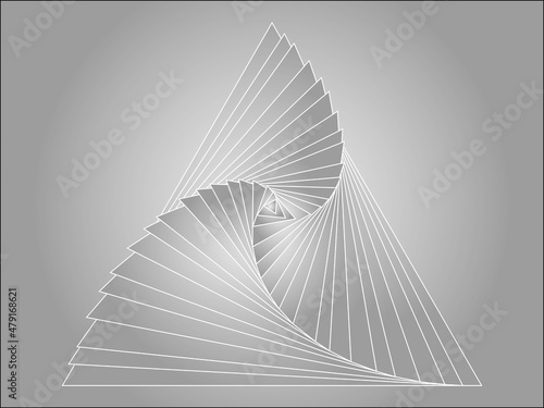 Ilustracja powstała w wyniku szeregu przekształceń trójkąta w programie graficznym.