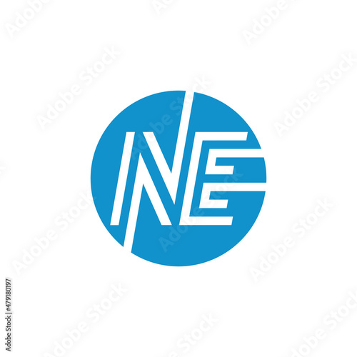 circle NE logo design concept. vector illustration.