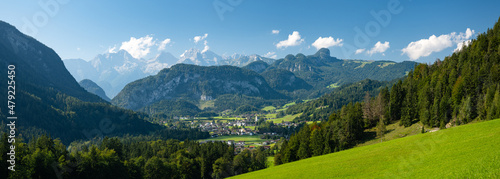 Panorama view of the idyllic village of Unken in the Salzburger Land, Austria, Europe
