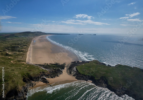 Rhossili Bay, Beach and Worm's Head, The Gower, Wales