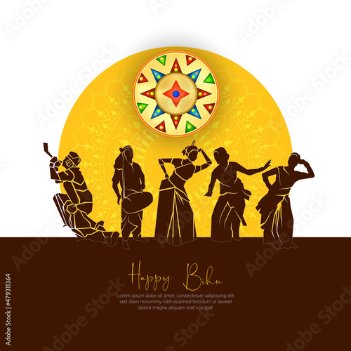 Happy Bihu- Religious holiday festival of Assamese New Year.