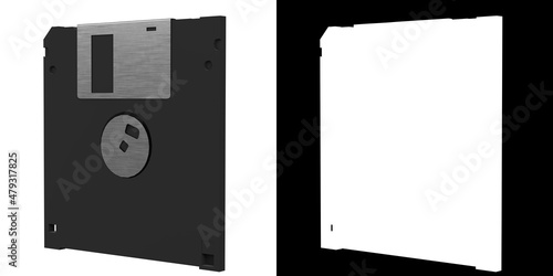 3D rendering illustration of a floppy disk