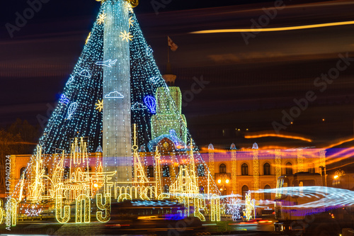 Christmas decoration in Tbilisi city centre, Georgia