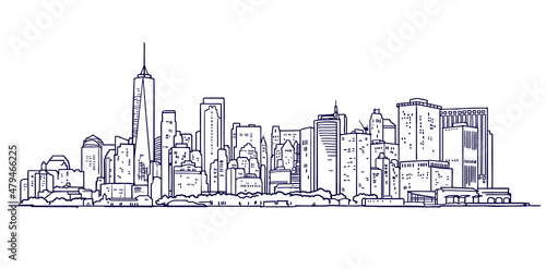 New York City skyline illustration vector