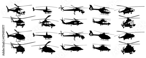 The set of helicopter silhouettes.