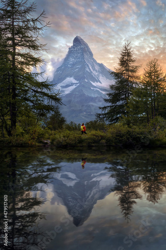 Matterhorn in the Swiss Alps during Sunset in Summer 2021