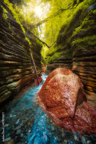 Tauglebach Klamm Slot Canyon River in Austria