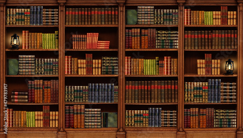 Shelving with books. Library. Book collection