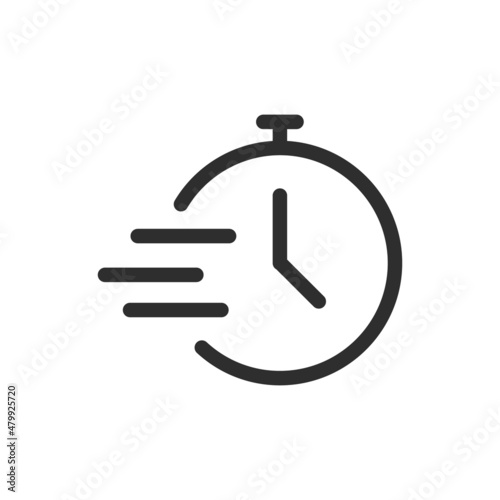 Time icon. Fast time vector icon. Deadline icon.