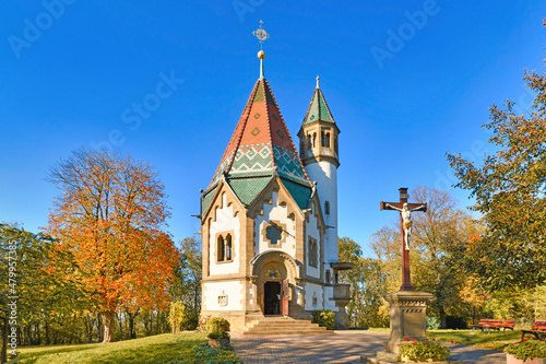 Malsch, Germany - October 2021: Pilgrimage chapel called 'Wallfahrtskapelle Letzenberg'