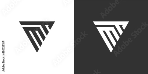 MT or TM initial letter logo design vector.