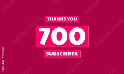 Thank you 700 followers, red violet Greeting card template for social media.