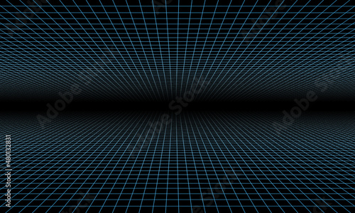 geometric grid background vector illustration central vanishing point black 그리드 배경