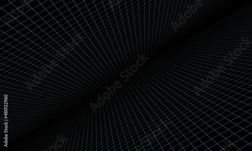 geometric grid background vector illustration oblique vanishing point black