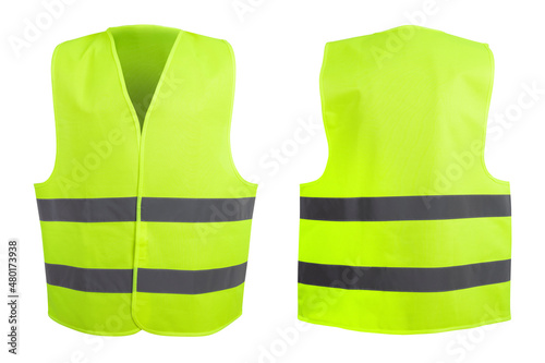 Safety warning signal vest with reflective stripes