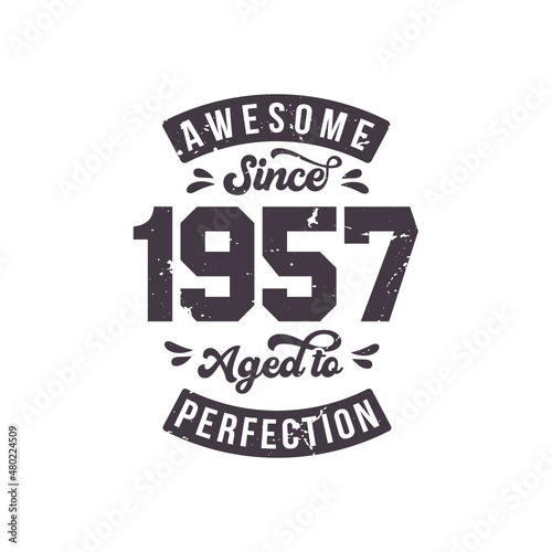 Born in 1957 Awesome Retro Vintage Birthday, Awesome since 1957 Aged to Perfection