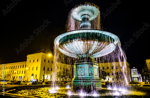 famous fountain in munich - ludwigstrasse