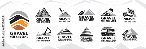 Vector logo of sand, gravel and soil extraction