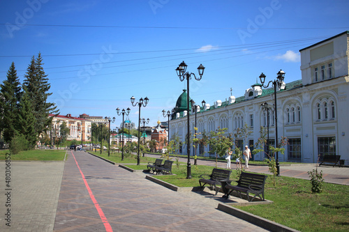 View of the Muzeinaya street in the city of Omsk