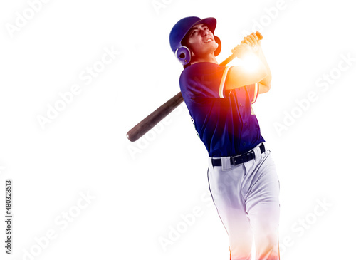 Baseball player hitter in action and concepts