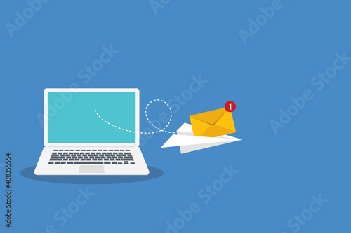 Newsletter concept. Banner of email marketing. Subscription to newsletter, news, offers, promotions.