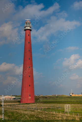 huisduinen, netherlands. November 2021. Old lighthouse Lange Jaap near the village Huisduinen, the netherlands.