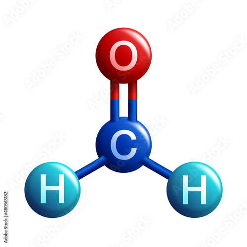 Formaldehyde molecular structure - 3D icon