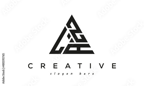 LZA creative tringle three letters logo design