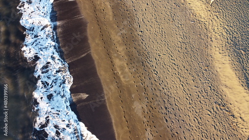 Vue de drone sur une plage tropicale