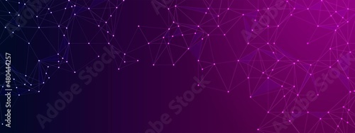 Abstract background frame. Vector design of digital grid, frosted glas. Texture damaged network, connections. An arch pattern stare, dots and lines. Poster for technology, medicine, websites. 3d
