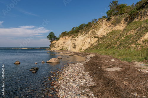 The Baltic Sea coast and cliffs near Reddevitzer Hoeft on Ruegen Island, Mecklenburg-Western Pomerania, Germany