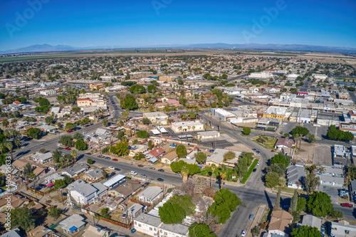 Aerial View of Downtown Brawley, California in the Imperial Valley