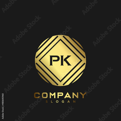 PK Premium monogram letter initials logo. minimalist symbol icon vector design. Luxury logotype Template.