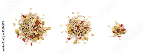 Grains mix with sunflower, pumpkin seeds and dry goji berries