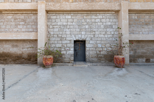The entrance to the St. John the Baptist Monastery of the Franciscan Order near Israeli side of of Qasr El Yahud, in the Palestinian Authority, in Israel