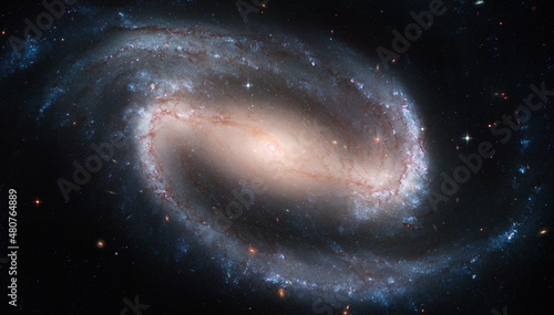 Barred spiral galaxy NGC 1300 photographed by Hubble telescope.