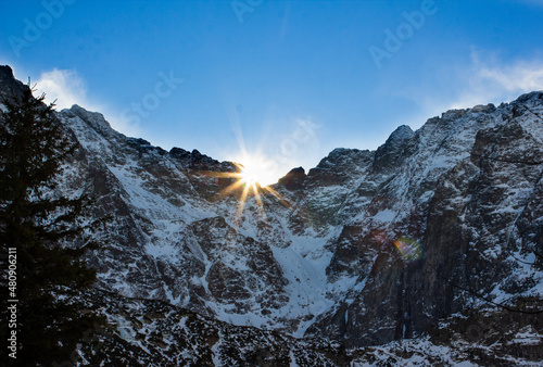Tatry, słońce nad górami, sun over the mountains, morskie oko