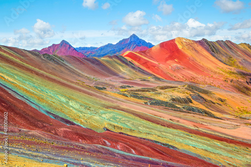 Vinicunca or Winikunka. Also called Montna a de Siete Colores. Mountain in the Andes of Peru