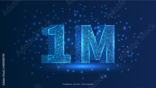 1m online social group, happy banner celebrate, Vector One million