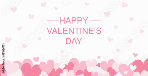 Holiday of all lovers valentine's day, pink hearts - Vector