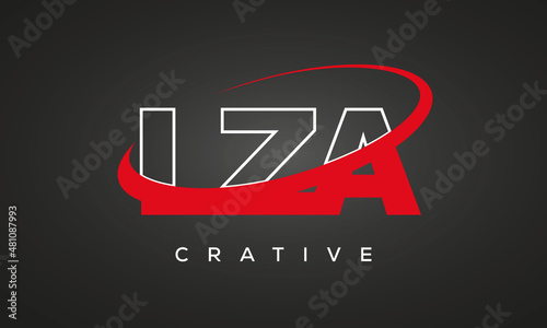 LZA creative letters logo with 360 symbol vector art template design