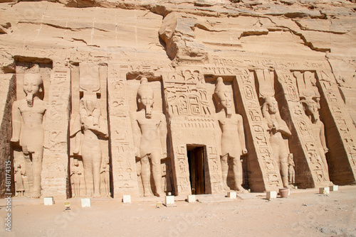 The Temple of Nefertari, also known as "Temple of Hathor", located in Nubia, southern Egypt