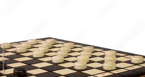 warcaby znajdujące się na szachownicy